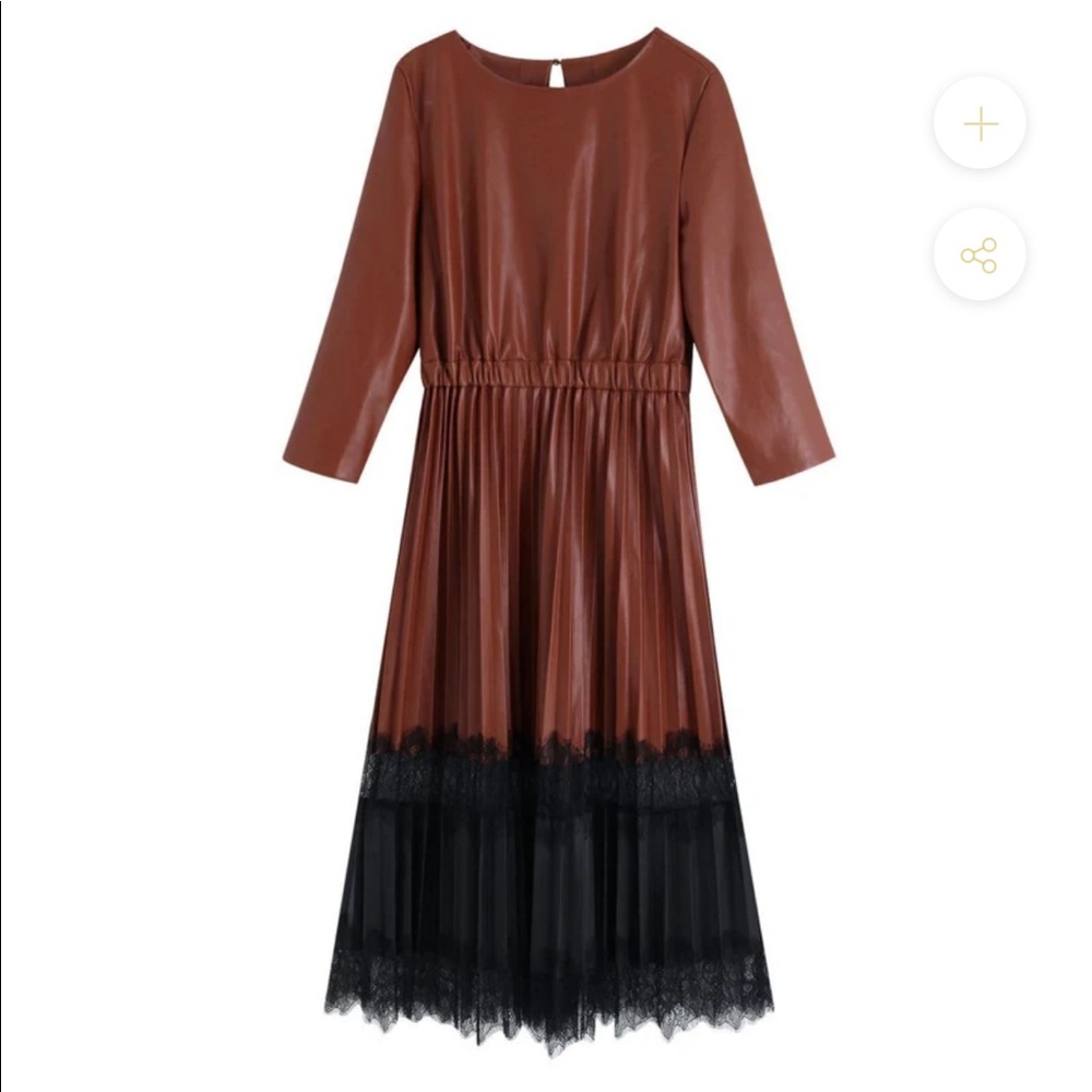 Leather/ lace dress
